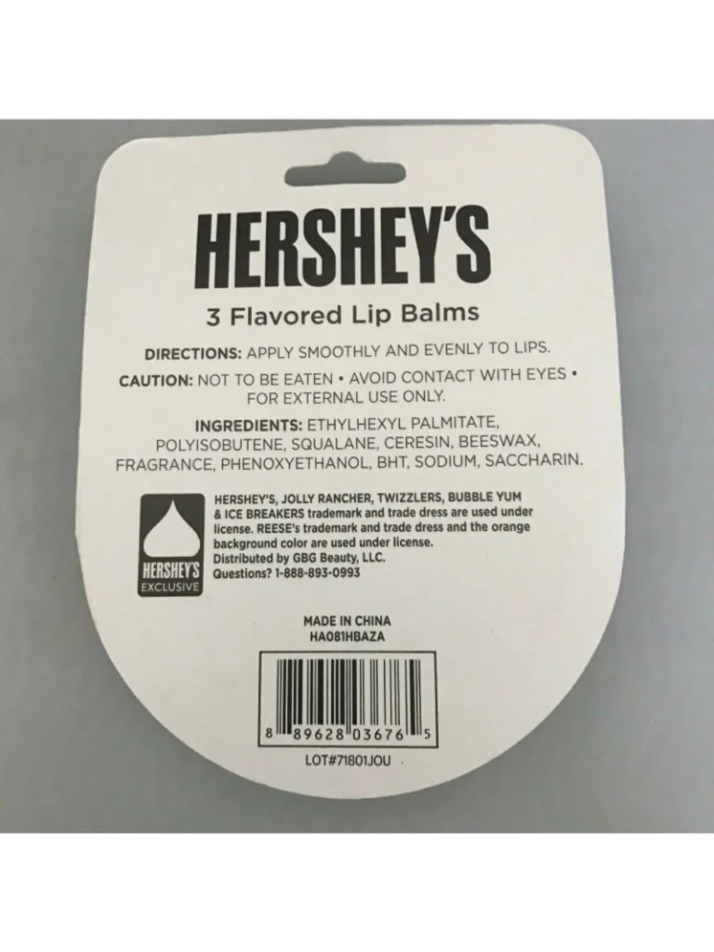 Hersheys 3-Pack Flavored Lip Balm Set Chocolate Peanut Butter Cool Mint 0.42 Oz